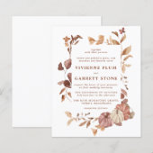 BUDGET-Herbstlaub Pumpkins Hochzeitseinladung (Vorne/Hinten)