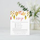 Budget Herbstleaves Wedding RSVP Card (Stehend Vorderseite)