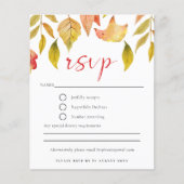 Budget Herbstleaves Wedding RSVP Card (Vorderseite)