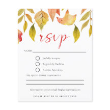Budget Herbstleaves Wedding RSVP Card