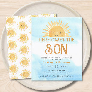 Budget-Here-Comes-The-Son-Baby-Shower-Einladung
