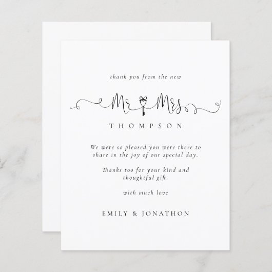 Budget Herr Key Script Wedding Danke (Vorne/Hinten)