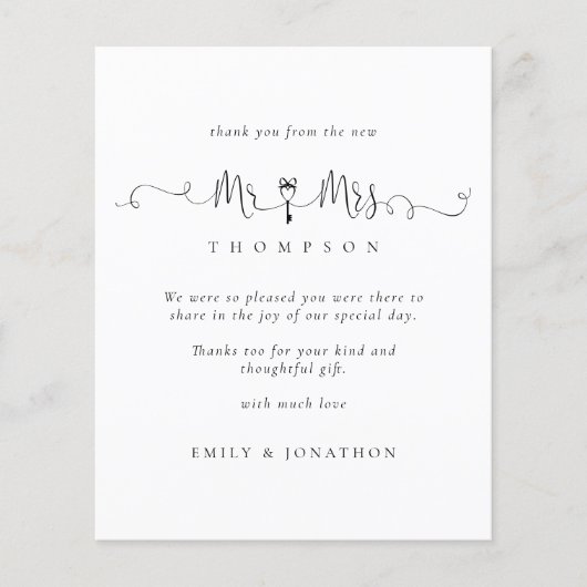 Budget Herr Key Script Wedding Danke (Vorderseite)