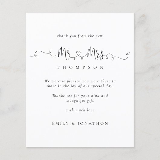 Budget Herr Rings Script Wedding Danke (Vorderseite)