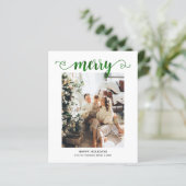 BUDGET Herz Grün Merry Script Foto Weihnachten (Stehend Vorderseite)