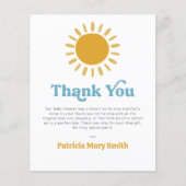 Budget Hier kommt der Sohn Baby Dusche danke Ihnen (Vorderseite)