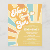 Budget Hier kommt der Sohn Baby Dusche Einladung (Vorderseite)