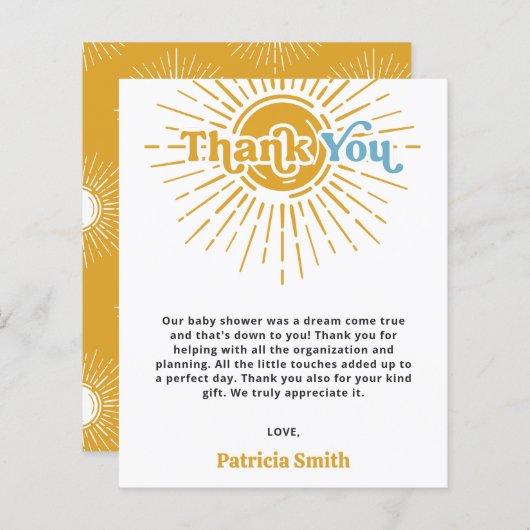 Budget Hier kommt die kleine Babydusche Danke (Vorne/Hinten)