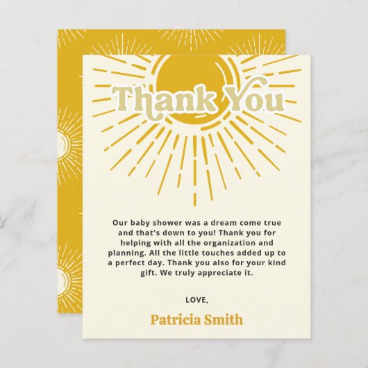 Budget Hier kommt die kleine Babydusche Danke (Vorne/Hinten)