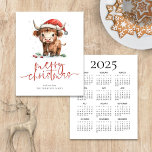 Budget Highland Cow 2025 Kalender Frohe Weihnachte<br><div class="desc">Budget Niedliche Weihnachtsmannmütze Hochland Kuh 2025 Kalender Frohe Weihnachten. Der Preis für einen kleineren 4, 5 x 5, 6" Glanz beträgt 110lbs, ähnlich dick wie bei einer Postkarte. Es gibt EINS pro Blatt. Feierliche Köstlichkeit für Ihre Urlaubswünsche, mit diesem lustigen Design mit einer süßen Hochlandkuh in seiner Weihnachtsmannmütze. Frohe Weihnachten...</div>