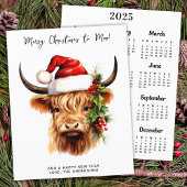 Budget Highland Cow 2025 Kalender Frohe Weihnachte