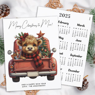 Budget Highland Cow 2025 Kalender LKW Weihnachten