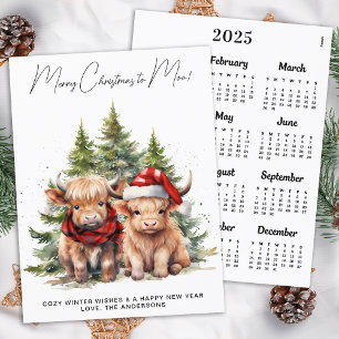Budget Highland Cow 2025 Kalender Weihnachtskarte