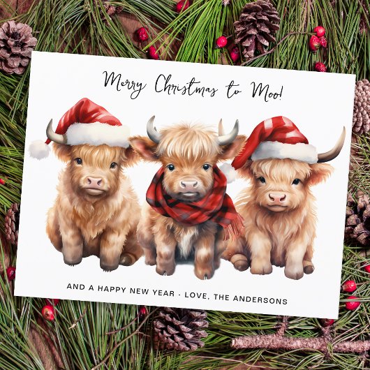 Budget Highland Cow Calf Frohe Weihnachtsfeiertag