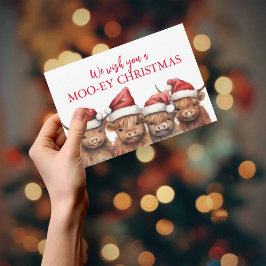 Budget Highland Cow Weihnachtskarte