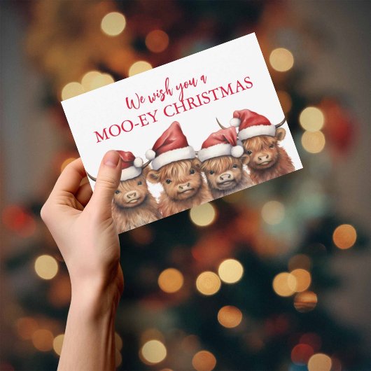 Budget Highland Cow Weihnachtskarte