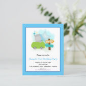 Budget Hippo Kleinkind 1. Geburtstag Party Einladu (Stehend Vorderseite)