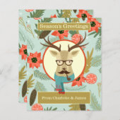 BUDGET Hipster Hirsch Personalisierte Weihnachtska (Vorne/Hinten)