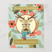 BUDGET Hipster Hirsch Personalisierte Weihnachtska (Vorderseite)