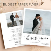Budget Hochzeit 2 Foto minimalistisch danke Flyer