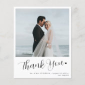 Budget Hochzeit 2 Foto minimalistisch danke Flyer (Vorne)