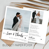 Budget Hochzeit 2 Foto modern danke Flyer