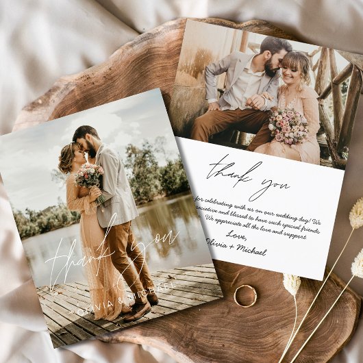 Budget Hochzeit 2 Fotos Danke Karten