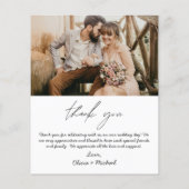 Budget Hochzeit 2 Fotos Danke Karten (Rückseite)