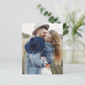 Budget Hochzeit 2 Fotos Danke Karten (Stehend Vorderseite)