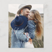 Budget Hochzeit 2 Fotos Danke Karten (Vorderseite)