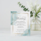 Budget Hochzeit Aquamarin Gold Abstrakt Marbled In (Stehend Vorderseite)