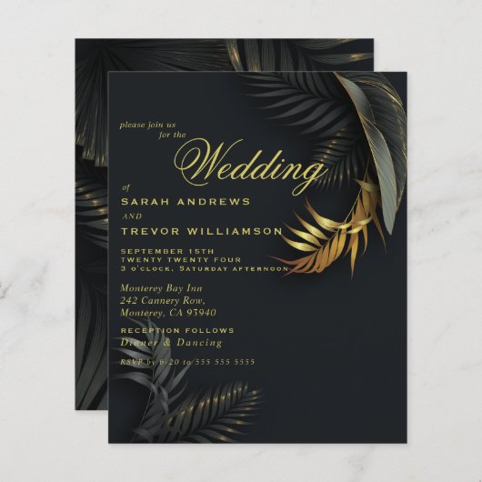 Budget Hochzeit Atemberaubend Schwarz und Gold Fer (Vorne/Hinten)