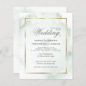 Budget Hochzeit Blassgrüner Wasserfarbenwash (Vorne/Hinten)
