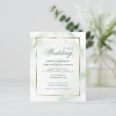 Budget Hochzeit Blassgrüner Wasserfarbenwash (Stehend Vorderseite)
