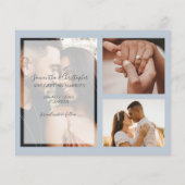 Budget Hochzeit Blau Foto Save-the-Date (Rückseite)