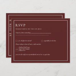 BUDGET Hochzeit Burgundy Deep Red Monochrome Text Postkarte