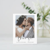 Budget Hochzeit Danke Foto (Stehend Vorderseite)