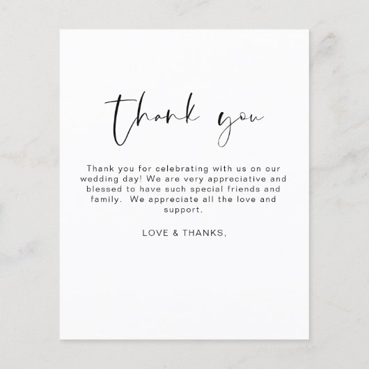 Budget Hochzeit Danke Foto (Rückseite)