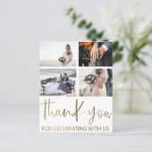 Budget Hochzeit Danke Foto Card (Stehend Vorderseite)