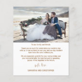 Budget Hochzeit Danke Foto Card (Rückseite)