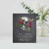 Budget Hochzeit Dankeschön Karte | Gothic Skull-Fo (Stehend Vorderseite)