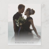 Budget Hochzeit Dankeschön Karte | Gothic Skull-Fo (Rückseite)