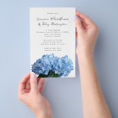 Budget Hochzeit Einladung Blue Hydrangea Blume Flyer (Handgriff)