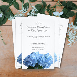 Budget Hochzeit Einladung Blue Hydrangea Blume Flyer