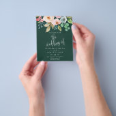 Budget Hochzeit Einladung floralen Grünen Smarald Flyer (Gruppe)