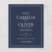 BUDGET Hochzeit Einladung Navy Blue White Classic Flyer (Vorne)