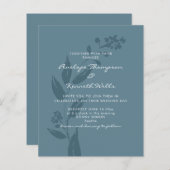 Budget Hochzeit Einladung rustikal blau botanisch (Vorne/Hinten)
