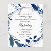 Budget Hochzeit Einladung Winter Blue White (Vorderseite)