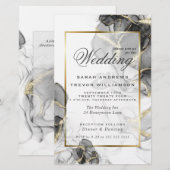 Budget Hochzeit Elegante Black Gold Alkohol Tinte (Vorne/Hinten)