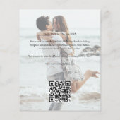 Budget-Hochzeit Elegantes Skript 2 Foto QR-Code Flyer (Hinten)